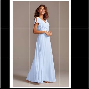 Davids bridal flutter sleeve full skirt dress